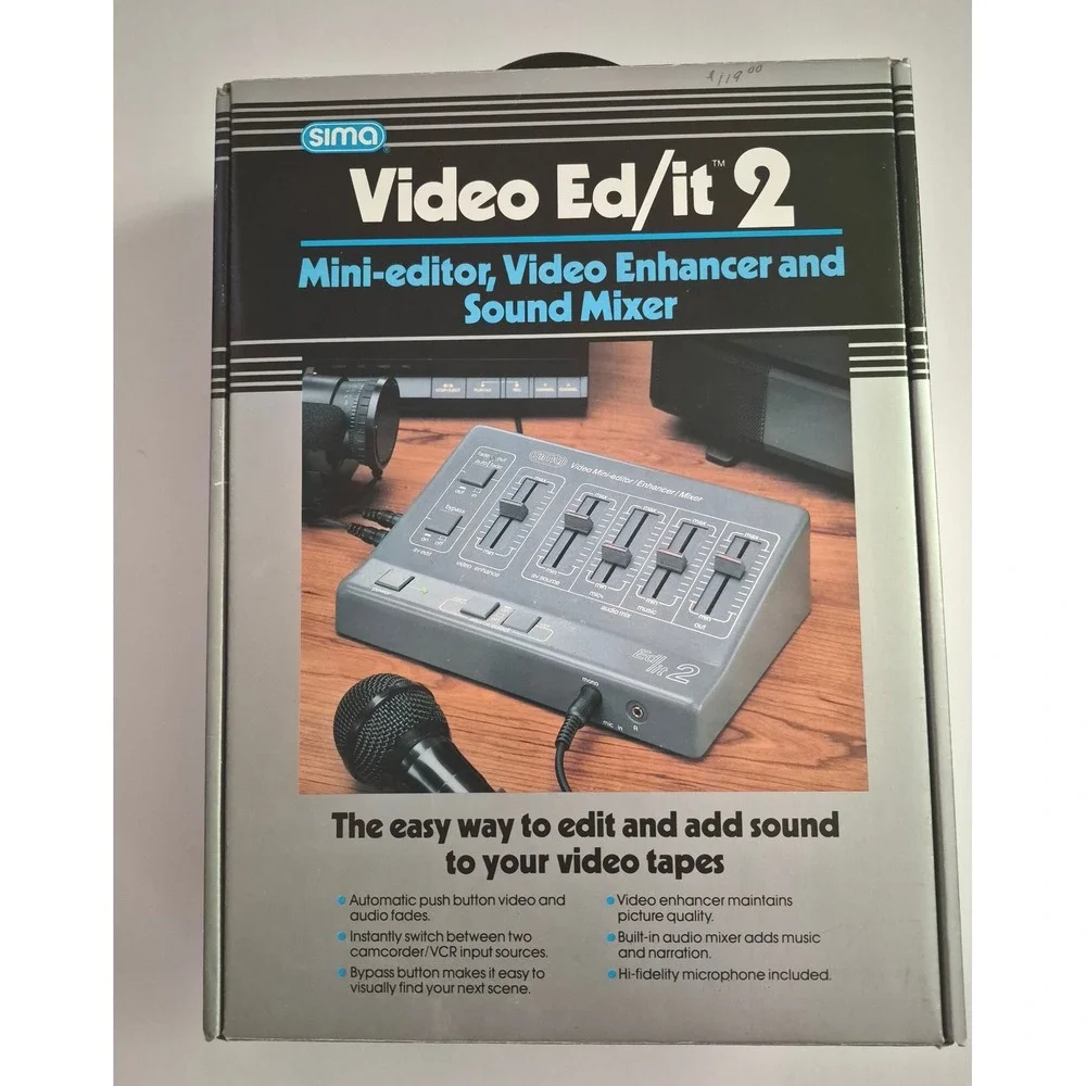 Vintage Sima Video Ed/it 2 SED-2 Mini-Editor Enhancer Sound Mixer Gray Excellent